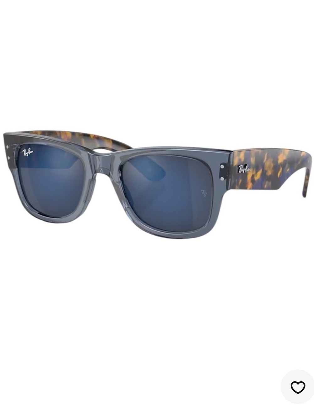 Ray-Ban Mega Wayfarer Sunglasses in Blue Lenses & Tortoiseshell Frame